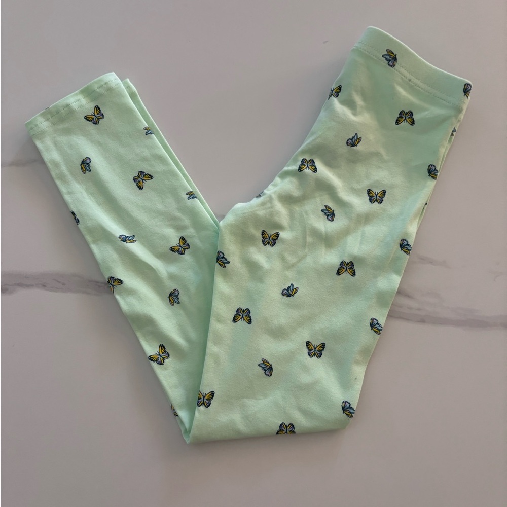 Old Navy Mint Green Leggings with Butterfly Print